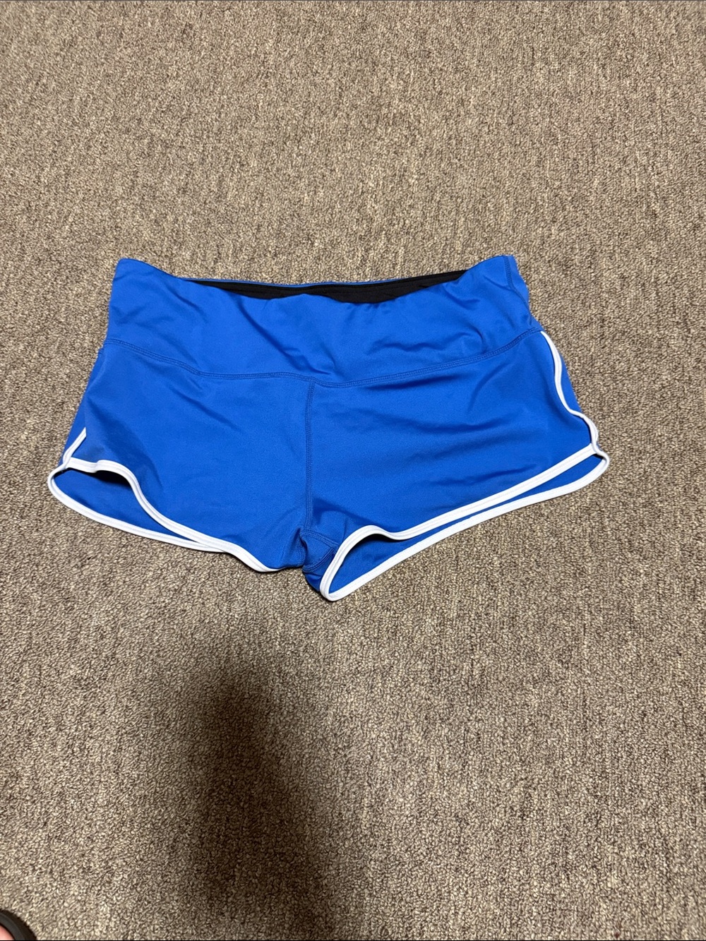 Women’s Blue Athletic Running Shorts with White Trim